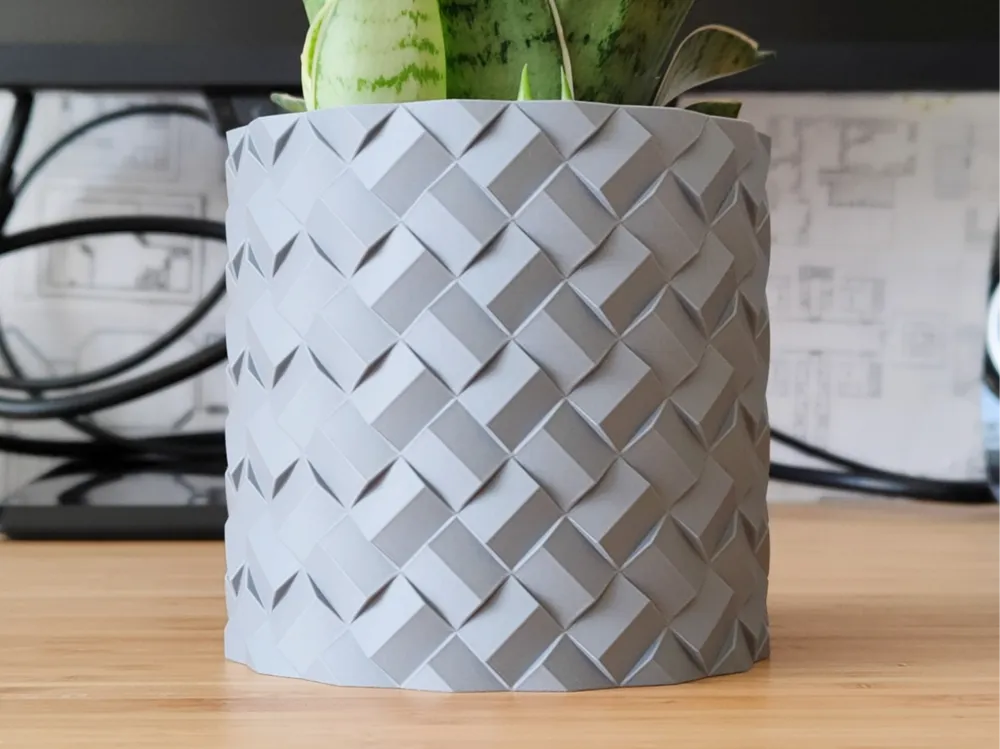 Sinister Select Geometric Wicker Plant Pot
