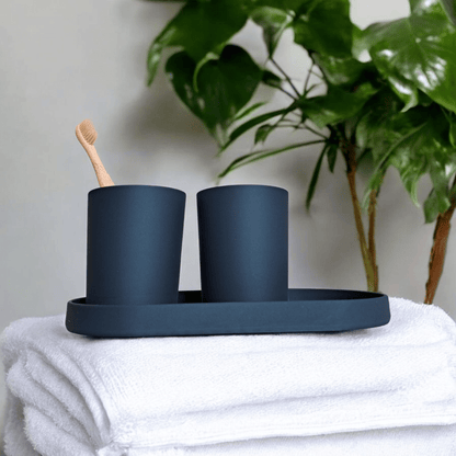 The Calm Sink Set: Modern Toothbrush Holder & Tray